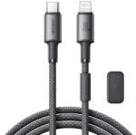 JOYROOM UNLIMITED adatkábel (Type-C - lightning, 60W, gyorstöltő, mágneses kábelrendező, 120cm) SZÜR (166055)