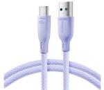 JOYROOM adatkábel (USB - Type-C, 100W, gyorstöltő, cipőfüző, 100cm) LILA