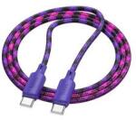 hoco. X116 adatkábel (Type-C - Type-C, 60W, PD gyorstöltő 3.0, cipőfűző, 100cm) LILA (173867)