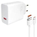 Xiaomi hálózati töltő USB aljzat (67W, gyorstöltő + Type-C kábel) FEHÉR (163702)