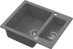 Ruvetti Signum chiuvetă din granit 60.5x49.5 cm gri/grafit/onix 3001S_GR1520_W (3001SGR1520W) Chiuveta