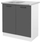  Praktik 80 alsó szekrény 2 ajtós mosogatós, fehér-antracit (PR80A2AMFHAN)