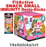 FitActive Hypoallergenic Denta-Sticks Immunity Cranberry & Curcuma - Batoane pentru întărirea sistemului imunitar și pentru curățarea dinților pentru câini (S) (14 pliculețe | 14 x 140 g) 1960 g