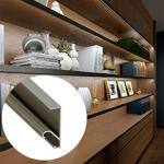 Lumines Q18 Barna - Alumínium bútorlap élvédő LED profil, bútor élvilágításhoz (Opál búrával) (LUMINES Q182-I + LUMINESB-K2020-ML (2,02 m))