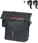 Basil City Shopper egy részes táska hátsó csomagtartóra, jobb vagy bal oldalra, gyorsrögzítős (MIK Hooks), 16L, fekete