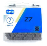 KMC Z7 kerékpár lánc, 7s, 116 szem, szürke