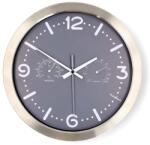 Nedis Ceas de perete cu quartz, 30cm, termometru, higrometru, rama inox, Nedis (CLWA5226SS)