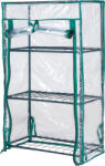 Strend Pro Garden Palántanevelő Üvegház 46x24x80cm - 3 Polcos, Fóliaborítású Mini Fóliasátor Palántákhoz