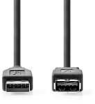 Nedis CCGL61010BK20 USB3.2 toldó / hosszabító kábel, USB 3.2 Gen 1, USB A dugó, USB-A aljzat, 5 Gbps, hossz: 2m (CCGL61010BK20) (CCGL61010BK20)