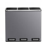 SONGMICS Szelektív szemeteskuka 3x18L, matt szürke, 15 szemeteszsákkal (LTB054G01V1)