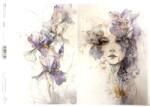  Decoupage rizspapír A/4 Női fej és liliom (R2702)