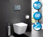 Roca The Gap Square fali WC csésze lecsapódásgátló ülőkével és rögzítővel, fehér (SET-RO-202602171311)