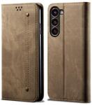 Denim husă tip portofel pentru Samsung Galaxy S26+ 5G gri-maro