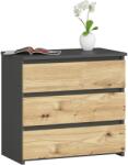  Comodă Cl3 3sz Clp Pk Grafit Gri / Stejar Artisan Comoda
