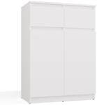 Comodă Malwa 2DD2S Dulap 2 Uși 2 Sertare pentru Living ALBĂ Comoda