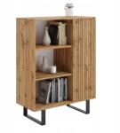  Raft dulap Fondi stejar craft auriu - negru, decor cu lamele Comoda