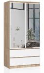  Dulap S90 2u 2s 2 Oglinzi Clp Pk Sonoma / Alb Comoda