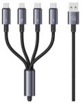 USAMS 4in1 2xUSB-C/Lightning/MicroUSB 15W 1.2m alumínium ötvözet adatkábel Sufeng Series SJ739US (SJ739USB101)
