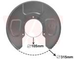 VAN WEZEL Ochranný plech proti rozstreku, Brzdový kotúč VAN WEZEL 5878373 (5878373)