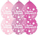  11 inch-es Boldog Szülinapot Big Polka Dots Neck Up Lufi Lányos Színekben (6 db/csomag)