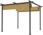 Aosom Pergola 300x300 cm pergola állítható tetővel UPF30+ UV-védelemmel porszórt fém vázzal, bézs