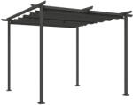 Aosom Pergola 300x300 cm pergola állítható tetővel UPF30+ UV-védelemmel fém vázzal, sötétszürke