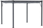 Aosom Terasztető 300x300 cm alumínium pergola tolótetővel UV-álló, vízlepergető antracit-sötétszürke