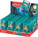 Maped Hegyező és radír display, kétlyukú, tartályos, MAPED Connect Dragon , sárkány (049226) - molnarpapir