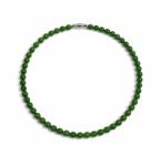  Colier din Jad Nefrit Rotund cu închidere din alama argintata - 7-7, 5 x 7-7, 5 mm - pentru accent discret - 1 Buc