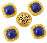  Charm Lapis Lazuli Cupru Aurit 12x12x7 mm element expresiv pentru bijuterii handmade 1 Buc