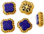  Charm Acvamarin 10x10x5 mm cupro aurit pentru bratari si coliere 1 buc