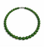  Colier din Jad Nefrit Rotund cu închidere din alama argintata 8x8 mm pentru accesorii versatile - 1 Buc