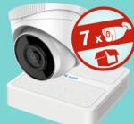 HiLook by Hikvision 7 dómkamerás, 4MP IP komplett kamerarendszer szett