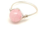 R. M. ékszer Rózsaszín szeretet rózsakvarc drót gyűrű 8mm (019276)