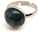 R. M. ékszer Természetközeli moha achát állítható gyűrű kerek 12mm (019328)