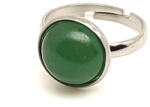 R. M. ékszer Bőséget zöld aventurin állítható gyűrű kerek 12mm (019337)