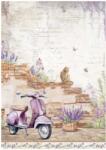 Stamperia A4 rizspapír csom. - Lavender Vespa