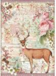 Stamperia Dekupázs rizspapír A4 csom. - Karácsonyi rénszarvas