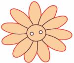 Penta collection Fafigura gomb 128 - margaréta 10 db/csomag