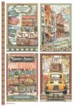 Stamperia A4 A4 rizspapír csom. - Art of Travelling 4 cards