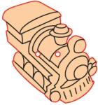 Penta collection Fafigura gomb 76 - játékvonat 10 db/csomag