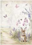 Stamperia A4 rizspapír csom. - Lavender bunny