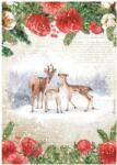 Stamperia A4 rizspapír csom. - Romantic Home for the holidays deers