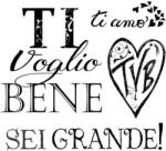 Stamperia HD gumi pecsételő 10 x 10 cm - Ti voglio bene - I love you