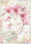 Stamperia A4 rizspapír csom. - Orchids and Cats pink orchid