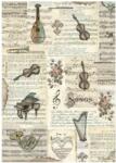 Stamperia A4 rizspapír csom. - Music instruments