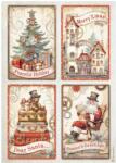 Stamperia A4 rizspapír csom. - Gear up for Christmas 4 cards