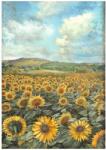 Stamperia A4 rizspapír, csom. - Sunflower Art landscape