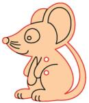 Penta collection Fafigura gomb 4 - egérke 10 db/csomag