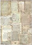 Stamperia A4 rizspapír csom. - Vintage Library book pages